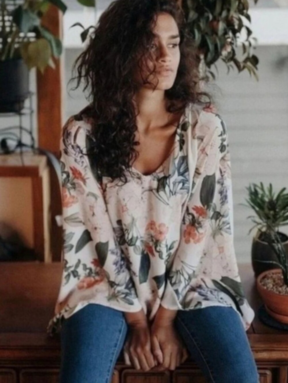 Show Me Your MuMu Bohemian Festival Hippie Dippie Top Blouse USA XS Floral